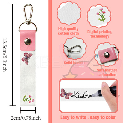 PU Leather & Cotton Name Marker Keychain AJEW-WH0514-025-1