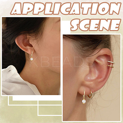 24Pcs 3 Styles Brass Textured Hoop Earrings EJEW-SC0010-89G-1