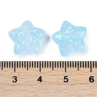 Transparent Spray Paint Glass Beads GLAA-H035-02G-1