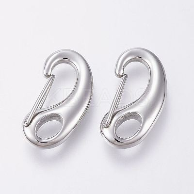 Tarnish Resistant 304 Stainless Steel Push Gate Snap Keychain Clasp Findings X-STAS-G039-03P-1