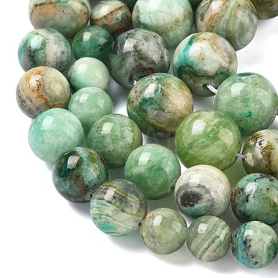 Natural Green Line Jasper  Graduated Beads Strands G-F830-A01-01-1