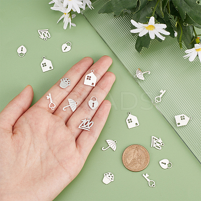 36Pcs 6 Style Stainless Steel Charms STAS-DC0008-62-1