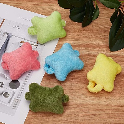 5Pcs 5 Colors Bone-shaped Soft Velvet Mouse Wrist Rest Band AJEW-GF0007-06-1
