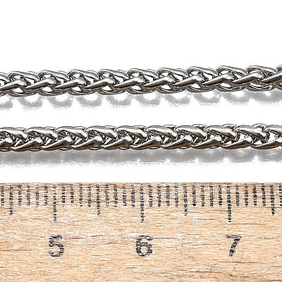 Non-Tarnish 316 Surgical Stainless Steel Wheat Chain Necklaces NJEW-M176-18-B-1