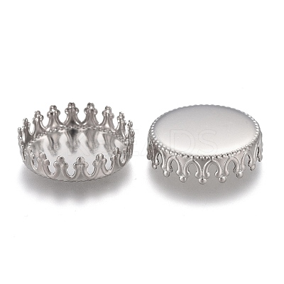 Tarnish Resistant 304 Stainless Steel Cabochon Settings STAS-P249-11P-1