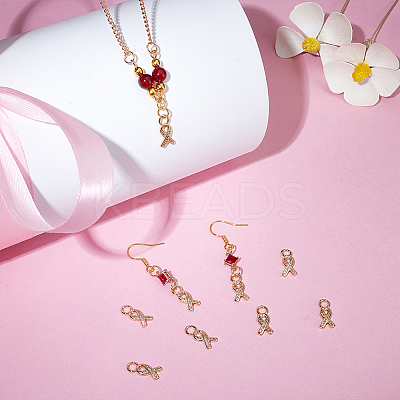 12Pcs Rack Plating Brass Micro Pave Cubic Zirconia Charms KK-BC0014-57-1