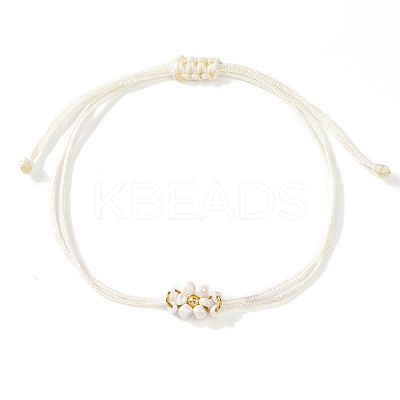 Adjustable Glass Seed Bead Link Bracelets DH6590-13-1