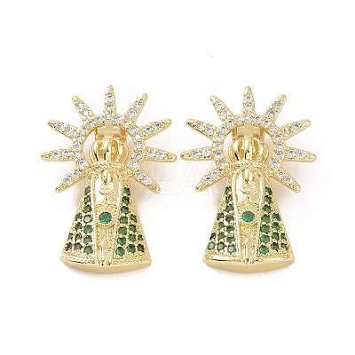 Brass Micro Pave Cubic Zirconia Pendants ZIRC-P106-47G-1