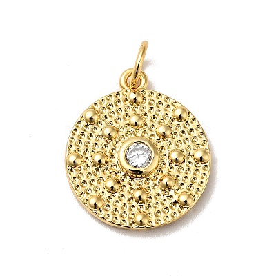 Rack Plating Brass Micro Pave Clear Cubic Zirconia Pendants LS-KK-H431-21G-1