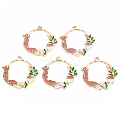 Autumn Theme Alloy Enamel Pendants X-ENAM-S126-111-NR-1