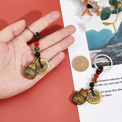 2Pcs Alloy & Brass & Iron Pendant Decorations KEYC-FH0001-58A-1
