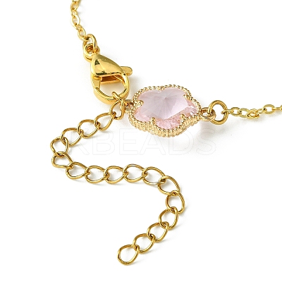 Glass Flower Link Bracelets BJEW-JB10219-01-1
