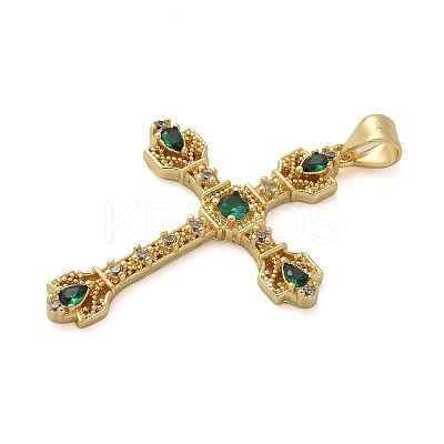 Brass Micro Pave Cubic Zirconia Pendants KK-M319-26G-02-1