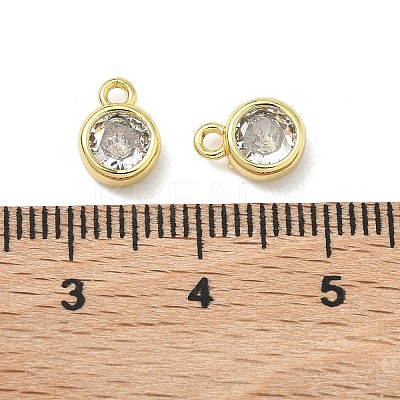 Brass with Clear Cubic Zirconia Pendants LS-KK-I476-12G-1