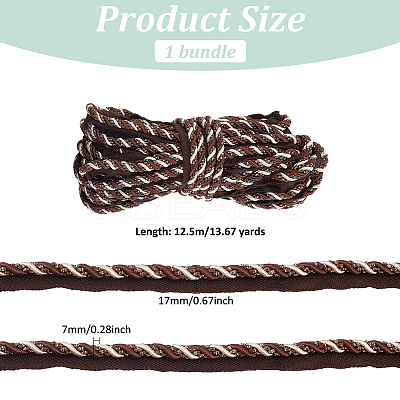 12.5M Polyester Twist Lip Cord Trim SRIB-WH0011-147D-1