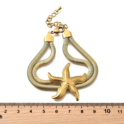 304 Stainless Steel Multi-layer Bracelets BJEW-M135-02A-G-1