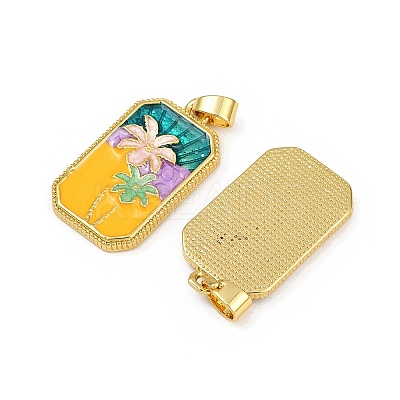 Brass Enamel Pendants KK-L190-012G-1