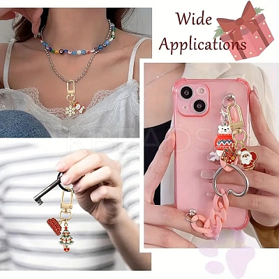 Christmas Alloy Enamel Pendant Decorations HJEW-YW00048-01-1