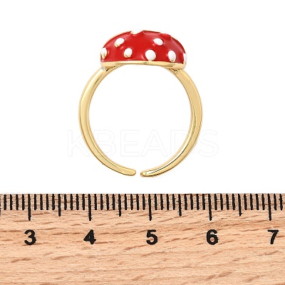 Brass Enemel Adjustable Open Cuff Rings for Women RJEW-I111-10G-03-1