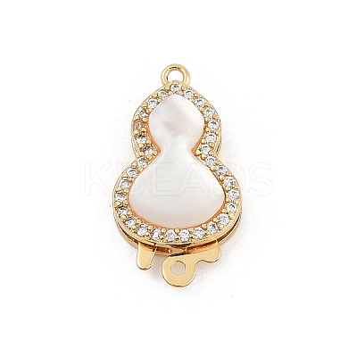 Gourd Brass Micro Pave Clear Cubic Zirconia Box Clasps KK-U051-01G-05-1
