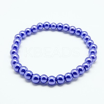 Stretchy Glass Pearl Bracelets BJEW-D068-8mm-M-1