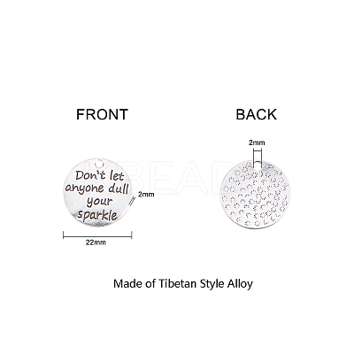 Tibetan Style Alloy Quote Pendants PALLOY-CJ0006-02-1
