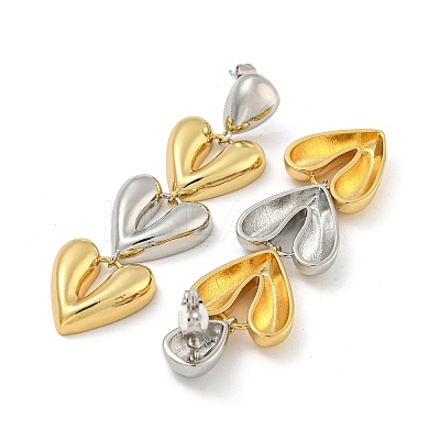 Brass Stud Earrings EJEW-N054-54G-1