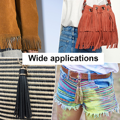 2M PU Leather Suede Fringe Trim DIY-CL0002-36A-1