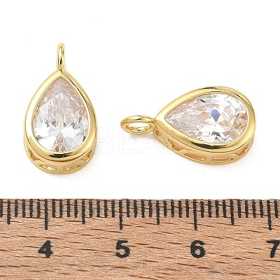 Brass Pave Clear Cubic Zirconia Pendants CU-CBA42CA-04D-G-1