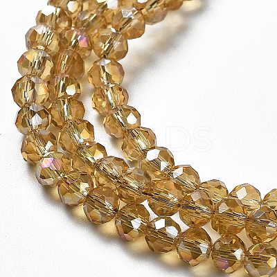 Electroplate Transparent Glass Beads Strands EGLA-A034-T4mm-H18-1