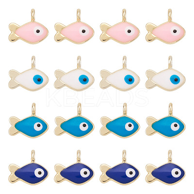 40Pcs Alloy Enamel Charms ENAM-PJ0001-15-1