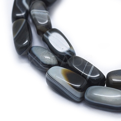 Natural Banded Agate/Striped Agate Beads Strands G-I245-29B-1