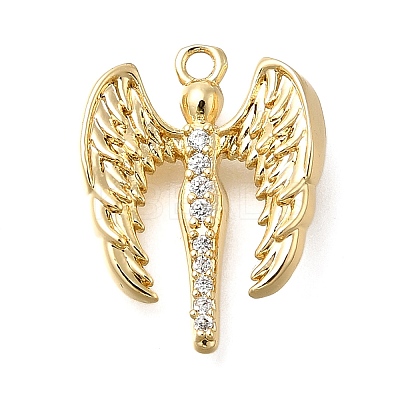 Brass Micro Pave Cubic Zirconia Pendants KK-U061-16G-1