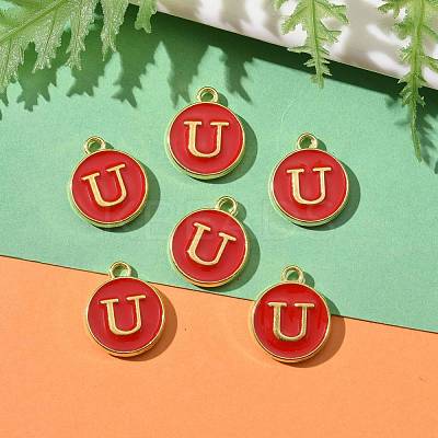 Golden Plated Alloy Enamel Charms X-ENAM-S118-03U-1