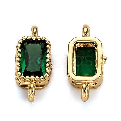 Real 18K Gold Plated Brass Micro Pave Cubic Zirconia Links Connectors ZIRC-L100-009G-1