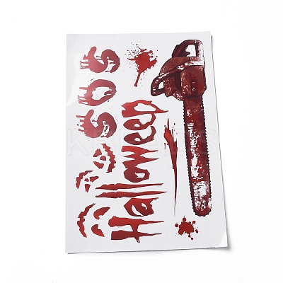 Halloween Theme PVC Static Stickers DIY-F133-08-1