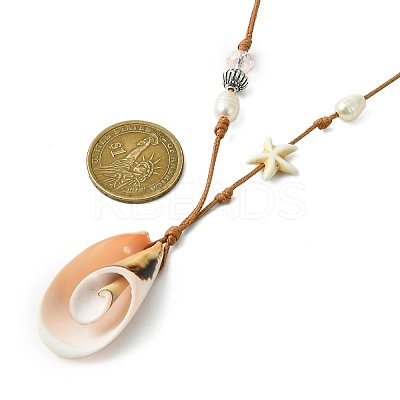 Shell Pendant Necklaces NJEW-TA00179-02-1