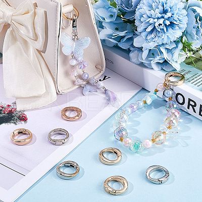 20Pcs 2 Colors Alloy Spring Gate Rings FIND-SP0001-45-1