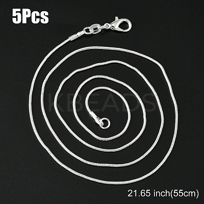Brass Round Snake Chain Necklace with Lobster Claw Clasps MAK-YW0001-15D-1