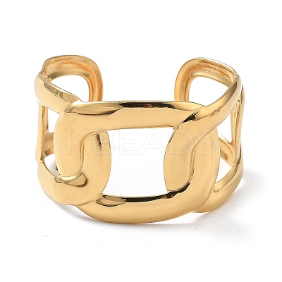 Ion Plating(IP) 304 Stainless Steel Cuff Bangles for Women BJEW-Z078-25G-1
