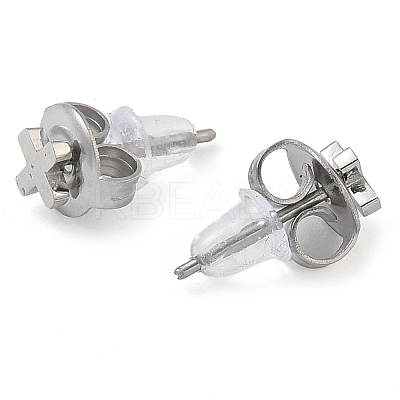304 Stainless Steel Stud Earrings for Women EJEW-B109-04B-P-1