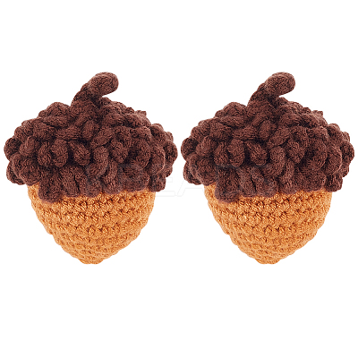 Crochet Woolen Yarn Acorns Pendant Decorations HJEW-WH0007-15-1