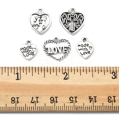 80Pcs 5 Styles Tibetan Style Zinc Alloy Charms TIBEP-FS0001-38-1