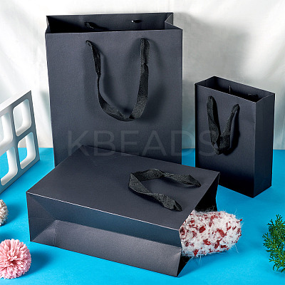 15Pcs 3 Sizes Rectangle Paper Gift Storage Tote Bags with Handle ABAG-TA0001-73B-1