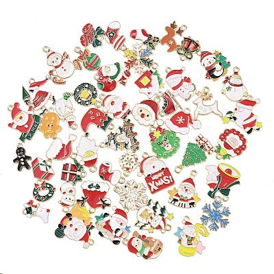 Christmas Alloy Enamel Pendants ENAM-G234-01H-1