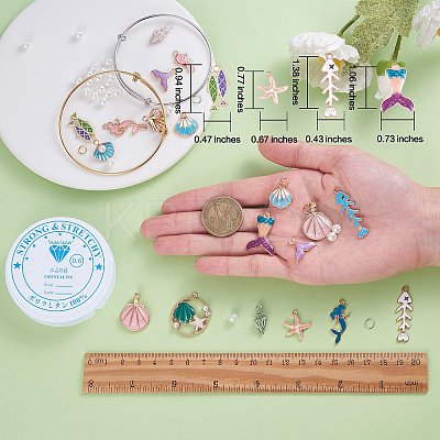 DIY Ocean Theme Bracelet Bangle Making Kit DIY-SZ0009-35-1