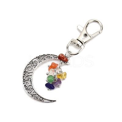Antique Silver Palted Alloy Hollow Moon Pendant Decorations PW-WG39F22-01-1