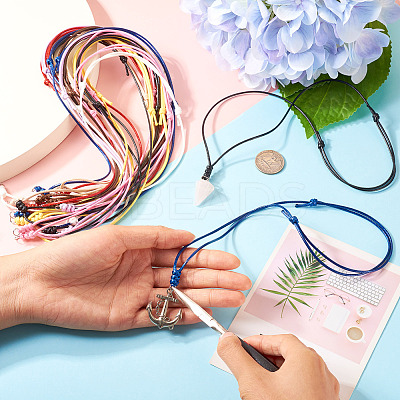 27Pcs 9 Colors Korean Waxed Polyester Cord Necklace Making NJEW-TA00166-1
