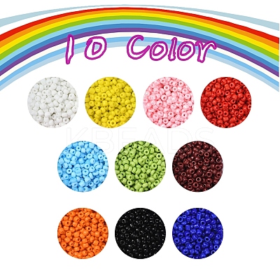 8000Pcs 10 Colors 12/0 Glass Seed Beads SEED-YW0001-33A-1
