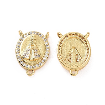 Rack Plating Brass Micro Pave Cubic Zirconia Chandelier Component Links KK-C008-27G-1